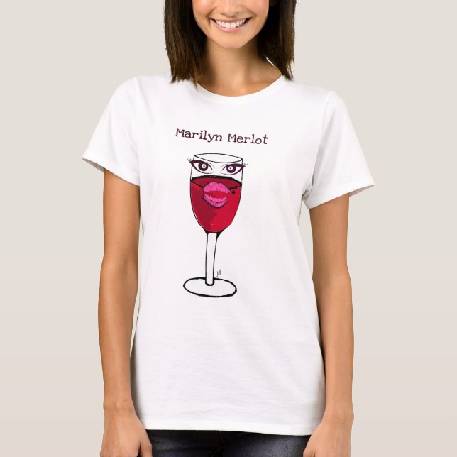 T-SHIRT COPIE DE VIN MERLOT DE MARILYN… PAR JILL (Devant)