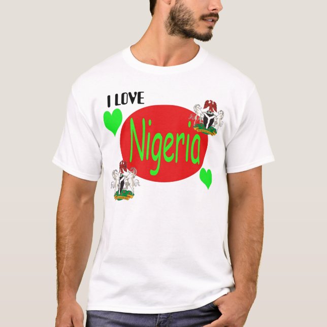 T-shirt Copie du NIGÉRIA, Nigeria_coa, Nigeria_coa, J'AIME (Devant)