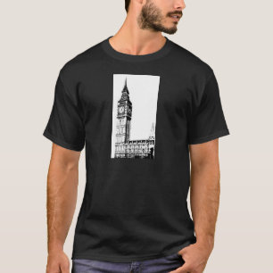 T-shirt Copie monotone de LONDRES BIG BEN