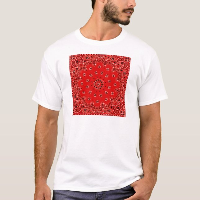 T-shirt Copie occidentale rouge d'écharpe de Bandana de (Devant)