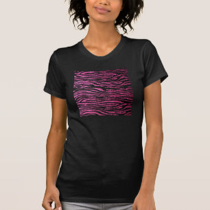 T-shirt Copie rose et noire de zèbre bling (parties