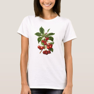 T-shirt Copie rouge botanique vintage de cerises