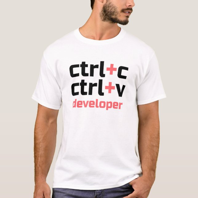 T-shirt Copy Paste Developer - Ctrl C Ctrl V Coder (Devant)