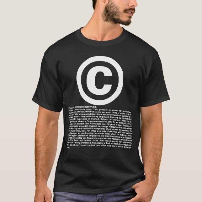 T-shirt Copyright - tous droits réservés et dénis de (Devant)