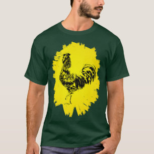 T-shirt Coq Chicken Farmer Motif coloré Animaux de ferme