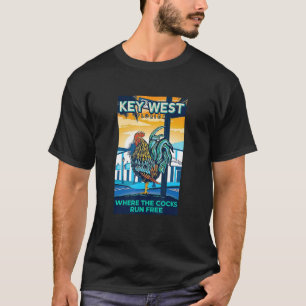 T-shirt Coq de Key West Floride Où les poules courent F