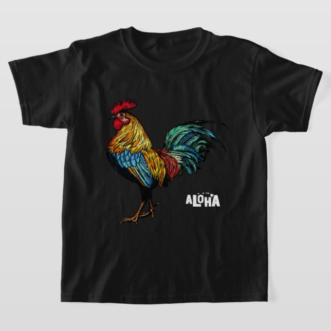 T-shirt coq hawaii aloha hawaiian 157 (Poser)