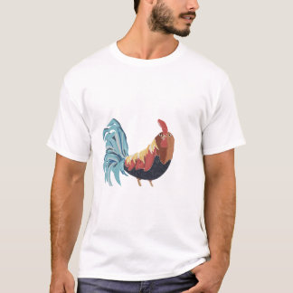 T-shirt coq peint