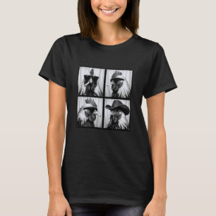 T-shirt Coq portant des lunettes de soleil chapeau de cowb