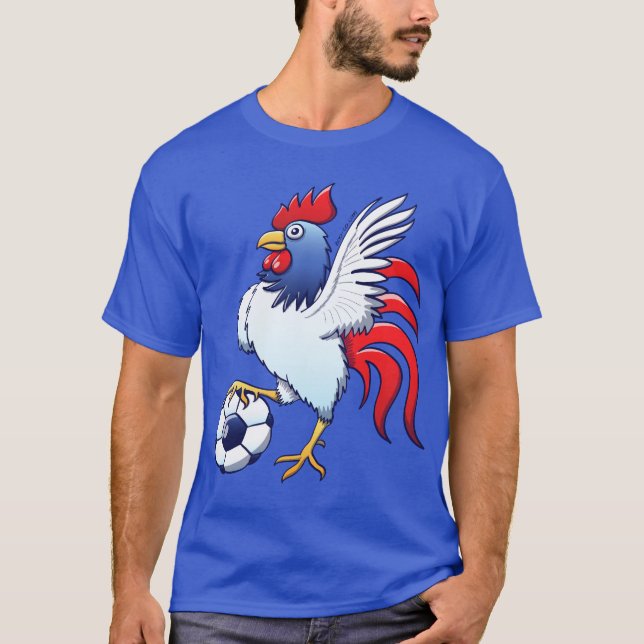 T-shirt Coq posant et faisant un pas sur un ballon de (Devant)