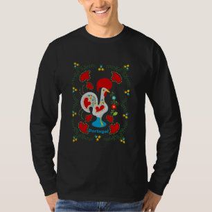 T-shirt Coq traditionnel de Barcelos en blanc