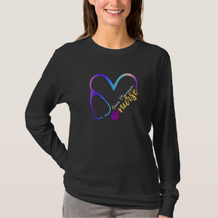 T-shirt Coque Manager Infirmière Watercol Love Heart Steth