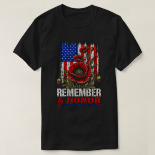 T-shirt Coquelicot Patriotique Drapeau Américain - Rappele