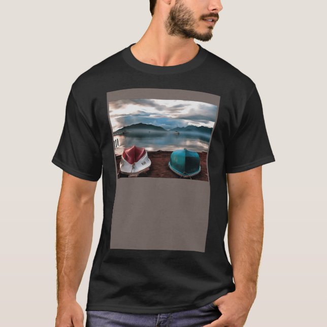 T-shirt Coques des bateaux et Marmaris Hiver Paysage de la (Devant)