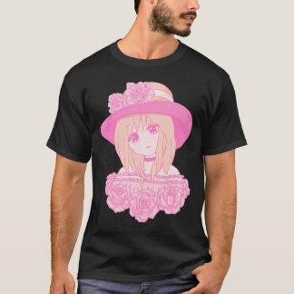 T-shirt Coquette Aesthétique rose Anime Girl Centre-ville 