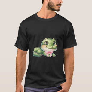 T-shirt Coquette Alligator Crocodile Bow Simple Rose migno
