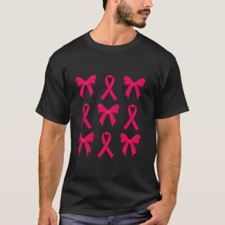 T-shirt Coquette au ruban rose Bow Sensibilisation au canc