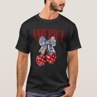 T-shirt Coquette Bow America Chercher US Drapeau 4 juillet