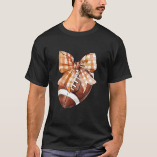 T-shirt Coquette Bow Football Américain Automne Thankgivin