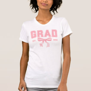T-shirt Coquette Bow rose Grad Class of 2025 Graduation