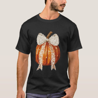T-shirt Coquette Bow Saison Citrouille Automne Automne Aut