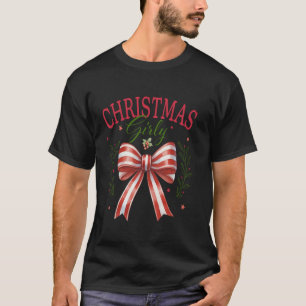 T-shirt Coquette Christmas Girly Pepperment Bow Social Clu