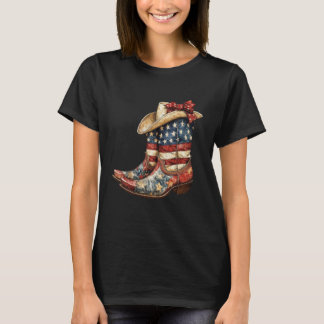 T-shirt Coquette Cowgirl 4th Of July Boots Western Cowgirl