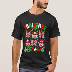 T-shirt Coquette de l'équipage de Noël Bow Père Noël souff