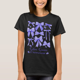 T-shirt Coquette Esthétique Bleu Bow Colon Cancer