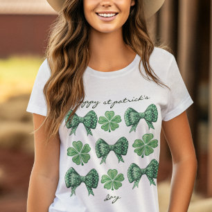 T-shirt Coquette et poitrines vertes avec points blancs