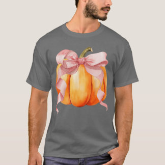 T-shirt Coquette Pink Bow Pumpkin Fall Halloween Costume W