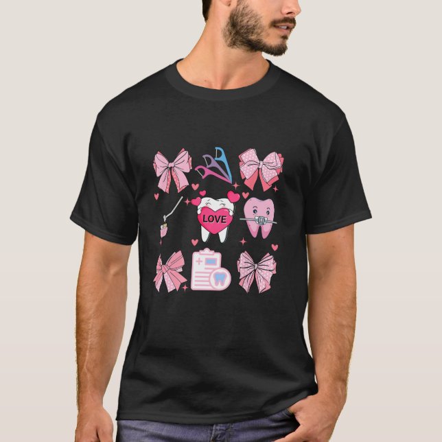 T-shirt Coquette rose Bow mignonette dents Dentist Squad D (Devant)