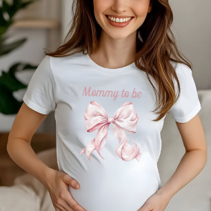 T-shirt Coquette rose Bow & Pearls Maman à être