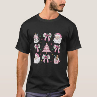 T-shirt Coquette rose Bow Père Noël Café Latte Gir