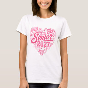 T-shirt Coquette Rose Senior 2027 Cœur Senior Diplômé
