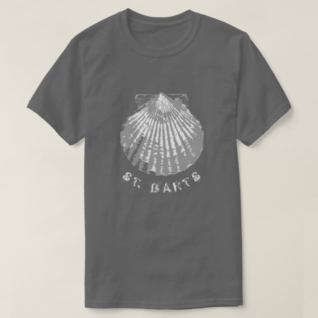T-shirt Coquillage de Saint-Barts en détresse (Design devant)