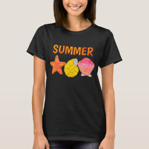 T-shirt Coquillages d'été rétro 