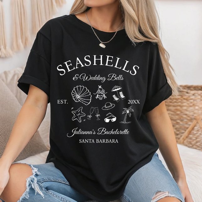 T-shirt Coquillages et cloches Mariages Bachelorette Bach  (Créateur téléchargé)