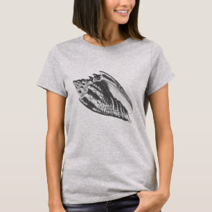 T-shirt Coquille de conque - gris et blanc