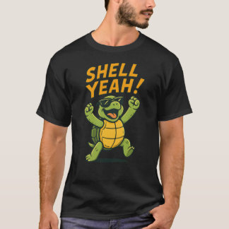 T-shirt Coquille ouais drôle fille design tortue