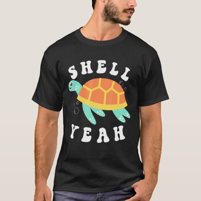 T-shirt Coquille Oui Turtle Sea Swim Ocean Bubbles Water A (Devant)