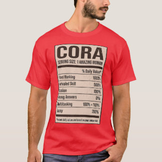 T-shirt Cora Nutrition Facts Nom Nicks Alias Title Fri
