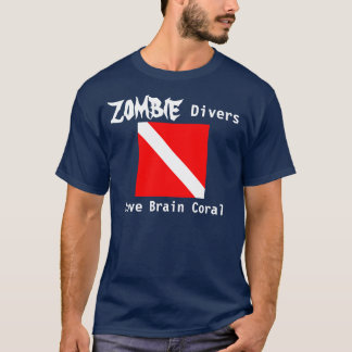 T-shirt Corail de cerveau d'amour de plongeurs de zombi