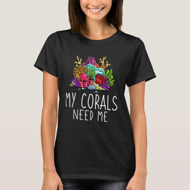 T-shirt Coral Frag Reef Aquarium Fish Tank Aquarist (Devant)