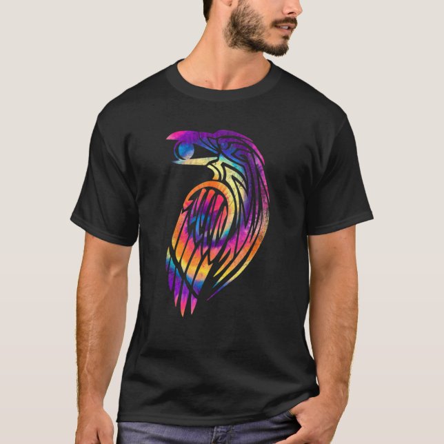 T-shirt Corbeau corbeau teint couleurs hippie conception t (Devant)