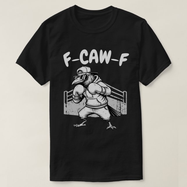 T-shirt Corbeau de boxe F-CAW-F - Corbeau de chasse amusan (Design devant)