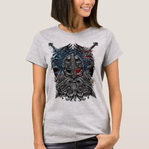 T-shirt Corbeaux et épées d'Odin Mythologie Viking drapeau