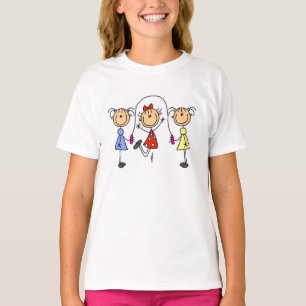 T-shirt Corde à sauter de filles de bâton