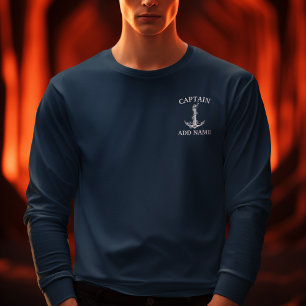 T-shirt Corde d'Ancre nautique vintage Nom du capitaine