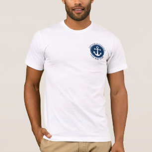 T-shirt Corde d'Ancres nautiques Marine Custom Capitaine N